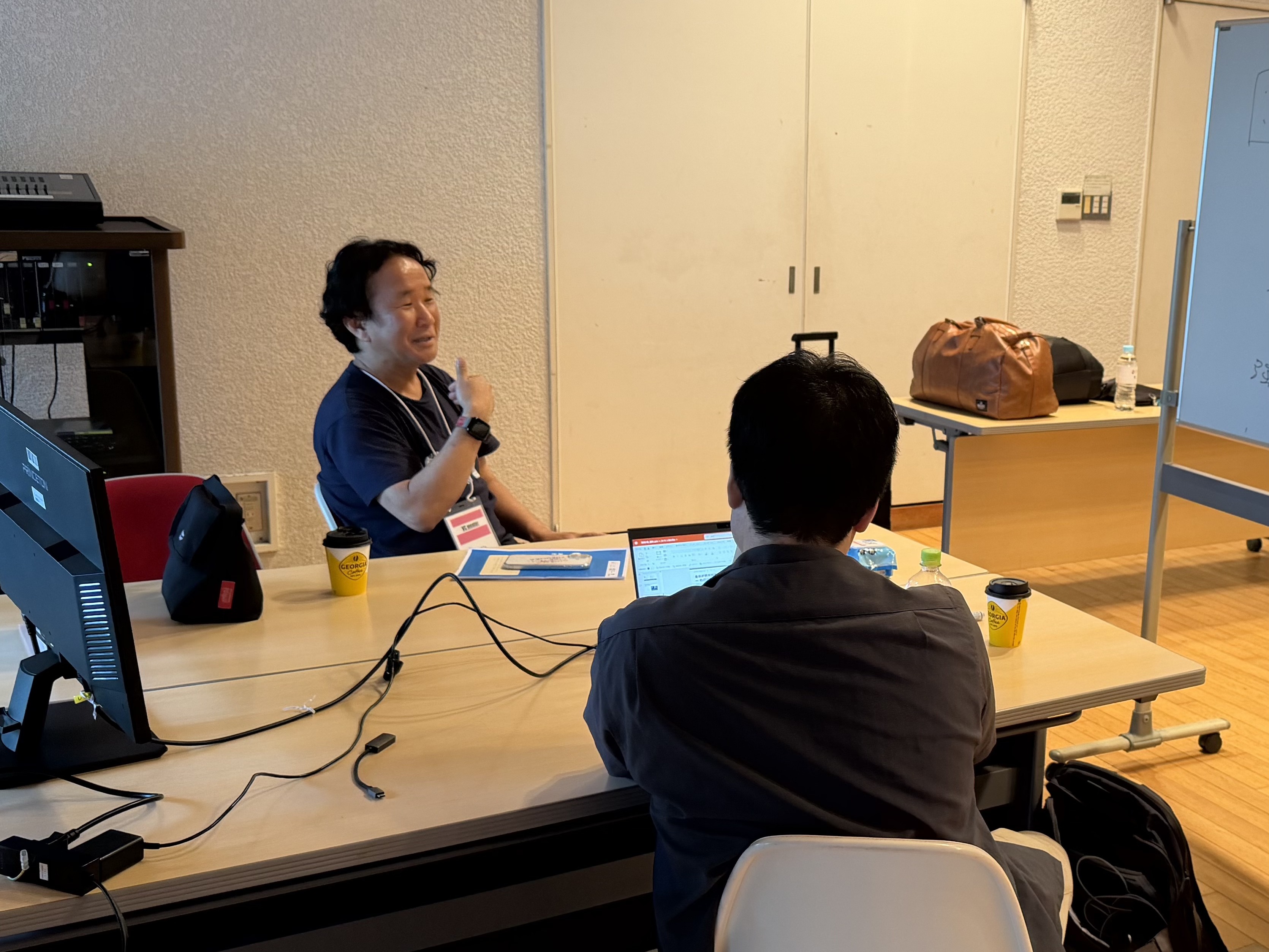 第21期OSAP合宿 Day 1の1on1メンタリングの様子